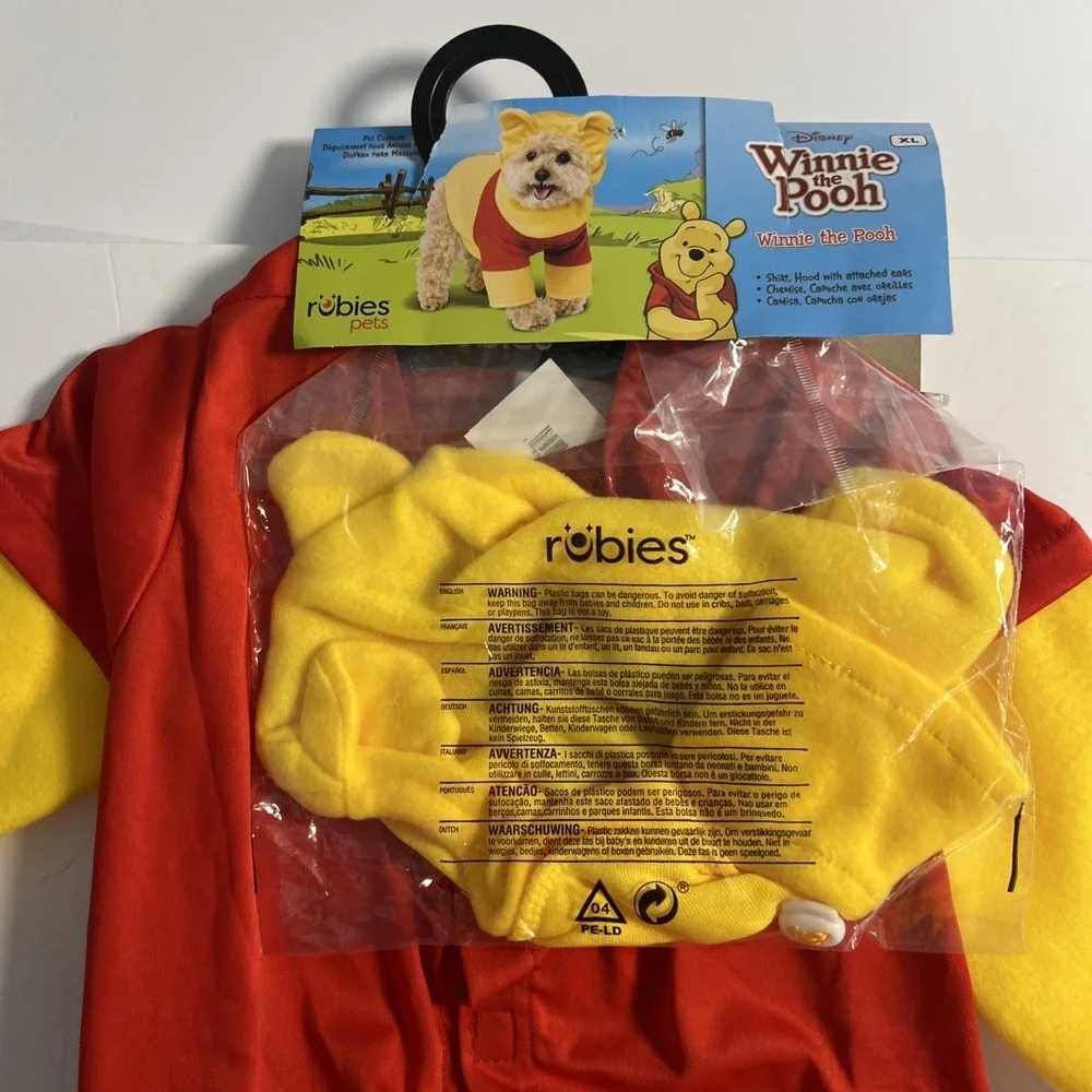 Rubies Disney Winnie the Pooh Dog Costume XL TV‎ & Movie Yellow Red Polyester